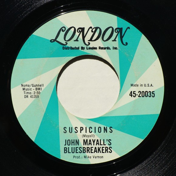 John Mayall's Bluesbreakers *Suspicions/Oh, Pretty Woman* 45 rpm Vinyl 7" Record - Picture 1 of 9